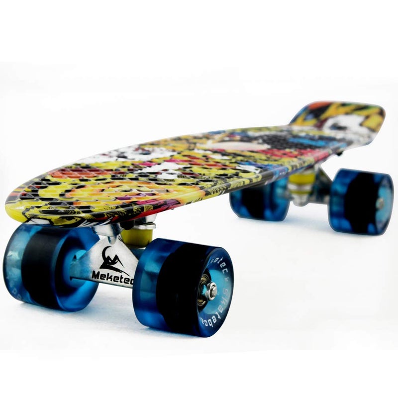 Meketec Skateboard Toddler 22 inch Complete Mini Cruiser Boys Skateboards for Kids Girl Youth Beginner Children Teenagers Adults Dog(Joker) - Image 1